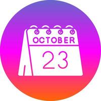 23 di ottobre glifo pendenza cerchio icona vettore
