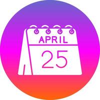 25 di aprile glifo pendenza cerchio icona vettore
