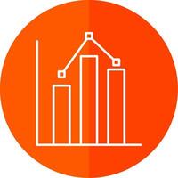 statistica linea rosso cerchio icona vettore