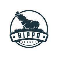 ippopotamo logo vettore semplice silhouette zoo animale design marca modello illustrazione