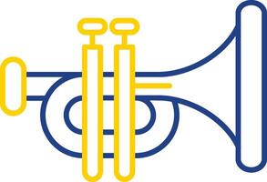 icona a due colori della linea di tromba vettore