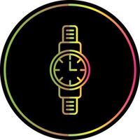 orologio da polso linea pendenza dovuto colore icona vettore