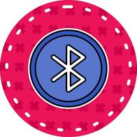 Bluetooth linea pieno etichetta icona vettore