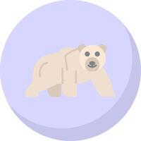 polare orso piatto bolla icona vettore