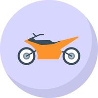 motocross piatto bolla icona vettore