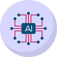 artificiale intelligenza piatto bolla icona vettore