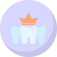 dentale corona piatto bolla icona vettore