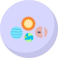 solare sistema piatto bolla icona vettore