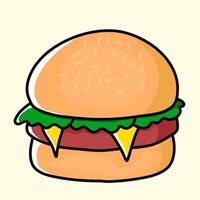 hamburger illustrazione può essere Usato come icona e clipart, colorato icona su beige sfondo vettore