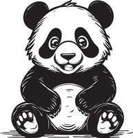 ai generato carino cartone animato panda orso illustrazione vettore