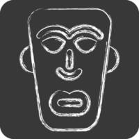 icona africano maschera. relazionato per Kenia simbolo. gesso stile. semplice design modificabile. semplice illustrazione vettore