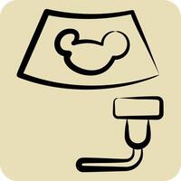 icona ultrasuoni. relazionato per medico simbolo. mano disegnato stile. semplice design modificabile. semplice illustrazione vettore