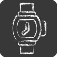 icona orologio da polso. relazionato per gioielleria simbolo. gesso stile. semplice design modificabile. semplice illustrazione vettore