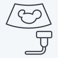 icona ultrasuoni. relazionato per medico simbolo. linea stile. semplice design modificabile. semplice illustrazione vettore