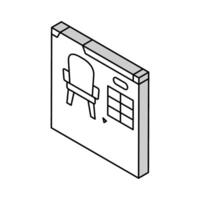 mobilia personalizzazione interno progettista isometrico icona vettore illustrazione