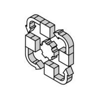 azione rotazione logistica manager isometrico icona vettore illustrazione