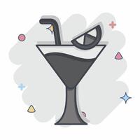 icona Martini. relazionato per cocktail, bevande simbolo. comico stile. semplice design modificabile. semplice illustrazione vettore