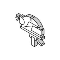 minatore casco isometrico icona vettore illustrazione