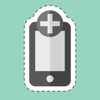 etichetta linea tagliare medico app. relazionato per medico simbolo. semplice design modificabile. semplice illustrazione vettore