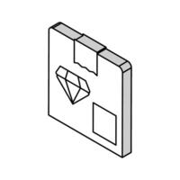 gioielleria Prodotto nel scatola isometrico icona vettore illustrazione