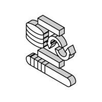 dati pulizia digitale in lavorazione isometrico icona vettore illustrazione