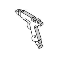 colla pistola gioielleria isometrico icona vettore illustrazione