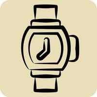 icona orologio da polso. relazionato per gioielleria simbolo. mano disegnato stile. semplice design modificabile. semplice illustrazione vettore
