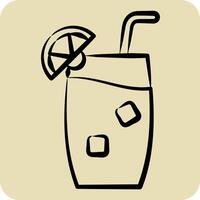 icona tom collins. relazionato per cocktail, bevande simbolo. mano disegnato stile. semplice design modificabile. semplice illustrazione vettore