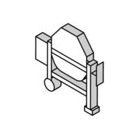calcestruzzo produzione miscelatore isometrico icona vettore illustrazione