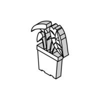 tropicale pianta della casa isometrico icona vettore illustrazione