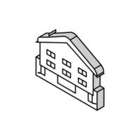 chalet Casa isometrico icona vettore illustrazione