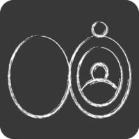 icona medaglione. relazionato per gioielleria simbolo. gesso stile. semplice design modificabile. semplice illustrazione vettore