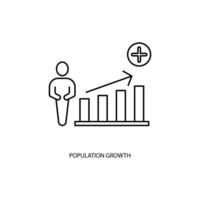 popolazione crescita concetto linea icona. semplice elemento illustrazione. popolazione crescita concetto schema simbolo design. vettore