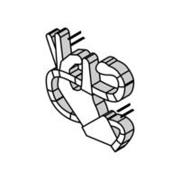 serpente meditazione boho isometrico icona vettore illustrazione