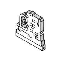 antico rovine isometrico icona vettore illustrazione