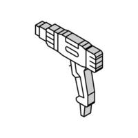 calore pistola attrezzo isometrico icona vettore illustrazione