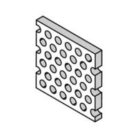 perforato foglio metallo isometrico icona vettore illustrazione