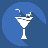 icona Martini. relazionato per cocktail, bevande simbolo. lungo ombra stile. semplice design modificabile. semplice illustrazione vettore