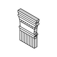 colonna antico Roma isometrico icona vettore illustrazione