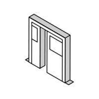 scorrevole Doppio porta isometrico icona vettore illustrazione