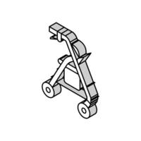 rollator adulto camminatore isometrico icona vettore illustrazione