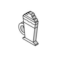 glace caffè isometrico icona vettore illustrazione
