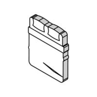 lenzuola seta letto isometrico icona vettore illustrazione