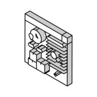 inventario movimento storia rapporto isometrico icona vettore illustrazione