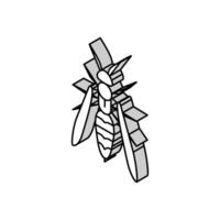 vespa insetto isometrico icona vettore illustrazione