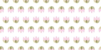 senza soluzione di continuità modello con piatto carino rosa tulipani teste. vettore infinito struttura per Pasqua primavera disegno, San Valentino giorno, marzo 8, donne giorno, saluto carta, tessuto, annuncio, manifesto, tessile, sfondo