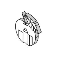 nyc grande Mela isometrico icona vettore illustrazione