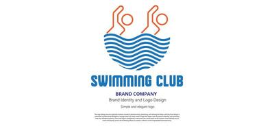 nuoto logo design per nuoto club o grafico progettista vettore