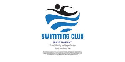 nuoto logo design per nuoto club o grafico progettista vettore