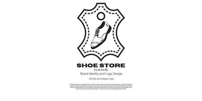 scarpa memorizzare logo design per e commercio o logo progettista vettore